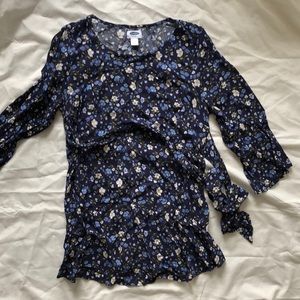Maternity floral tunic with tie